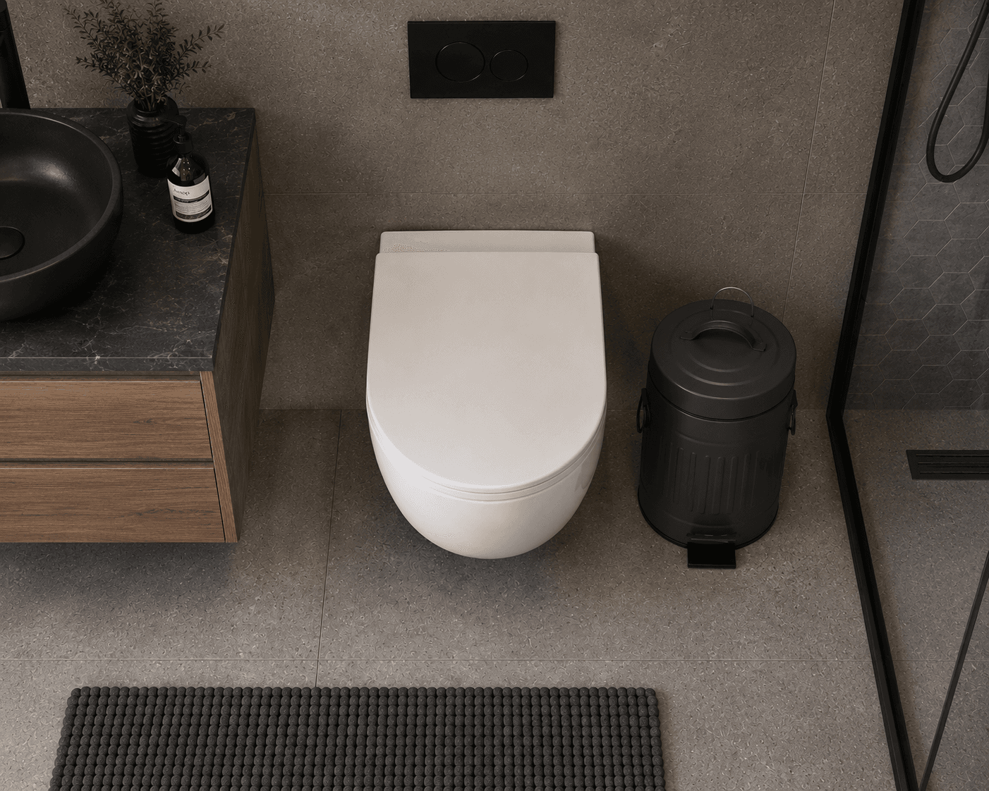 Κάδος Απορριμμάτων MRShome DS-8999S10 5lt Μεταλλικός Soft Close Σκούρο Γκρι - 3