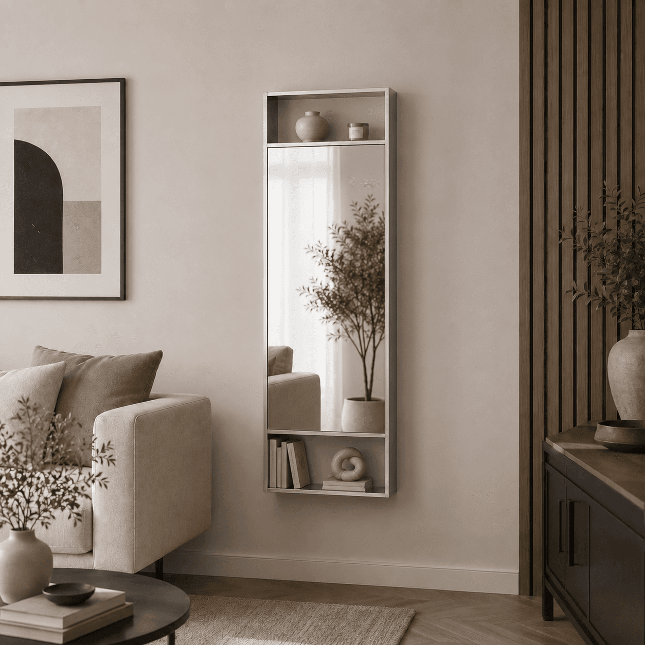 Καθρέπτης με δύο ράφια MRShome MRS4601004 40x120cm - 3