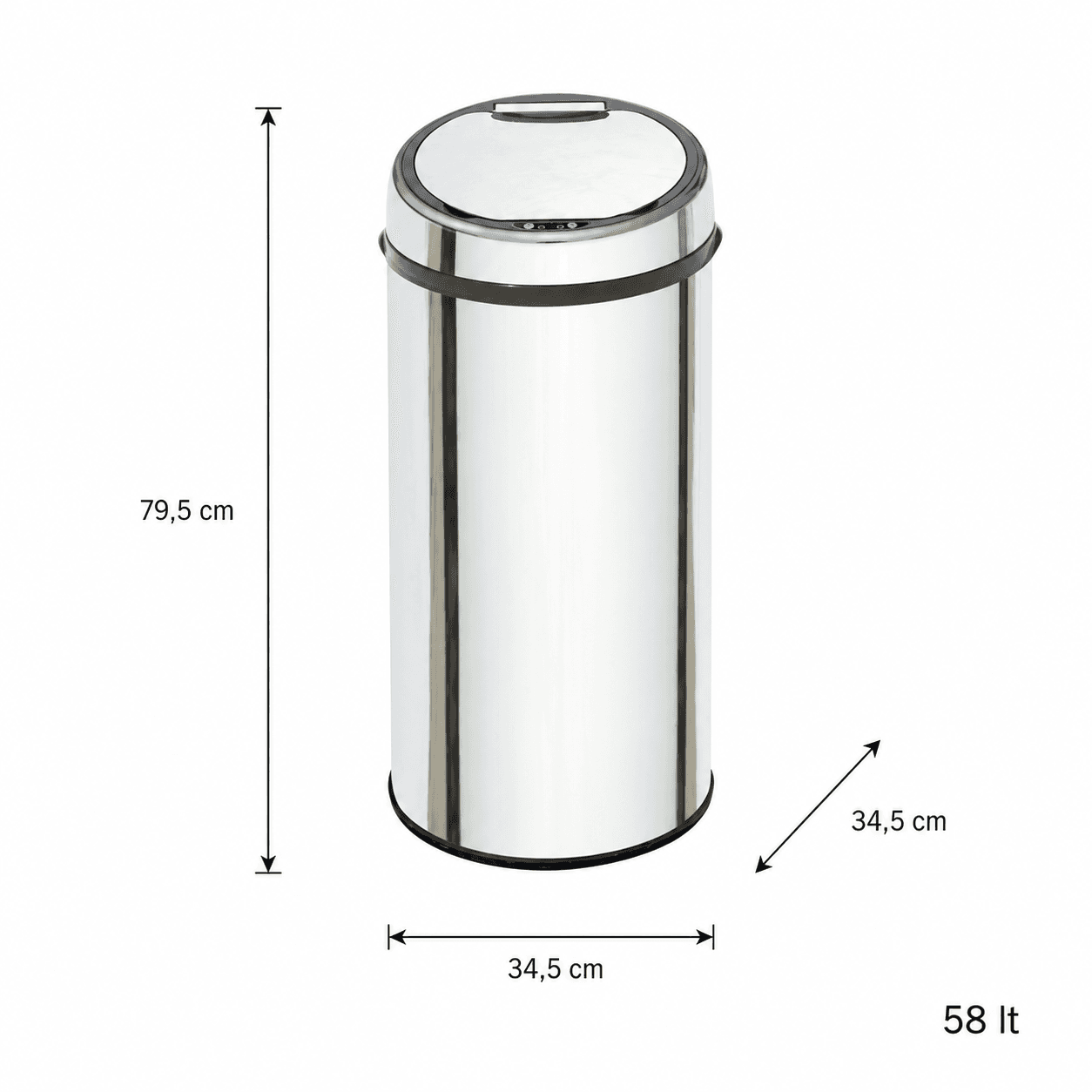 Αυτόματος Κάδος MRShome MRS4603002 με Φωτοκύτταρο 58lt Inox Φ34,5x79,5cm - 5
