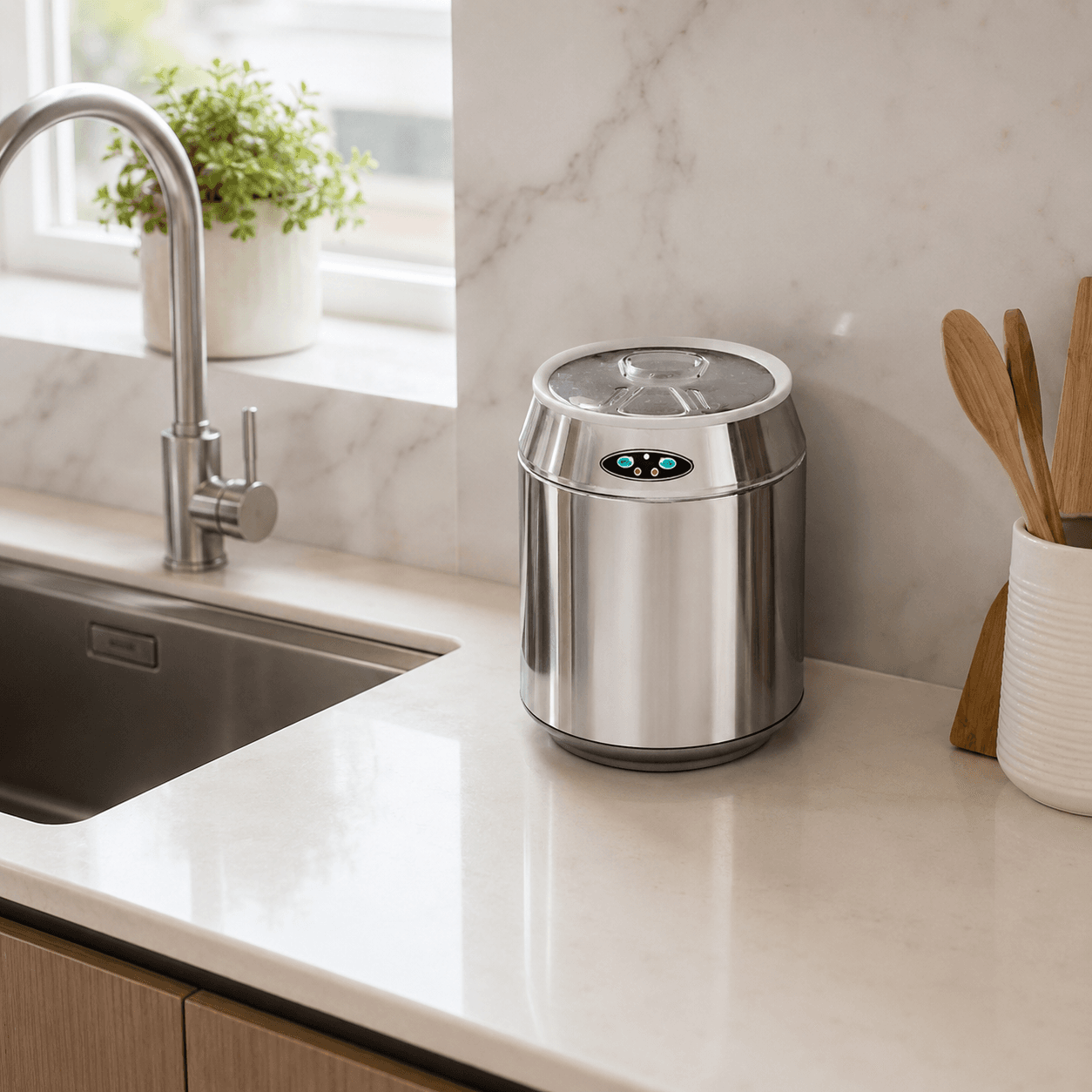Αυτόματος Κάδος MRShome MRS4603004 με Φωτοκύτταρο 6lt Χρώμιο Φ24x29,5cm - 4