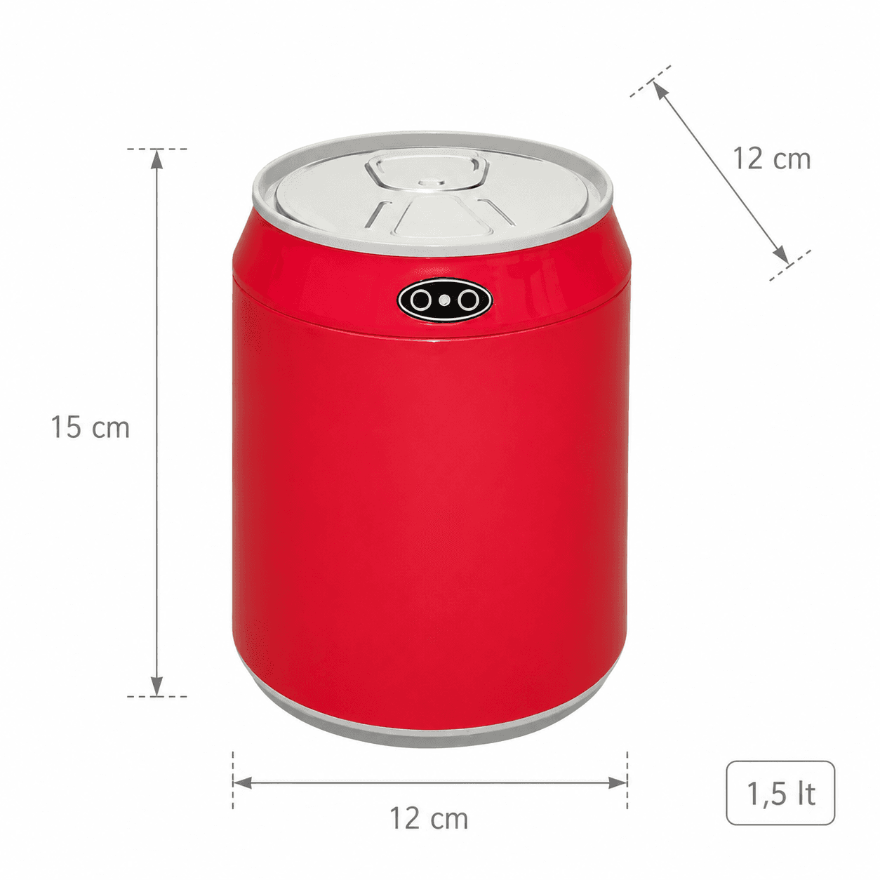 Αυτόματος Κάδος MRShome MRS4603009 με Φωτοκύτταρο 1.5lt Κόκκινος Φ12x15cm - 4