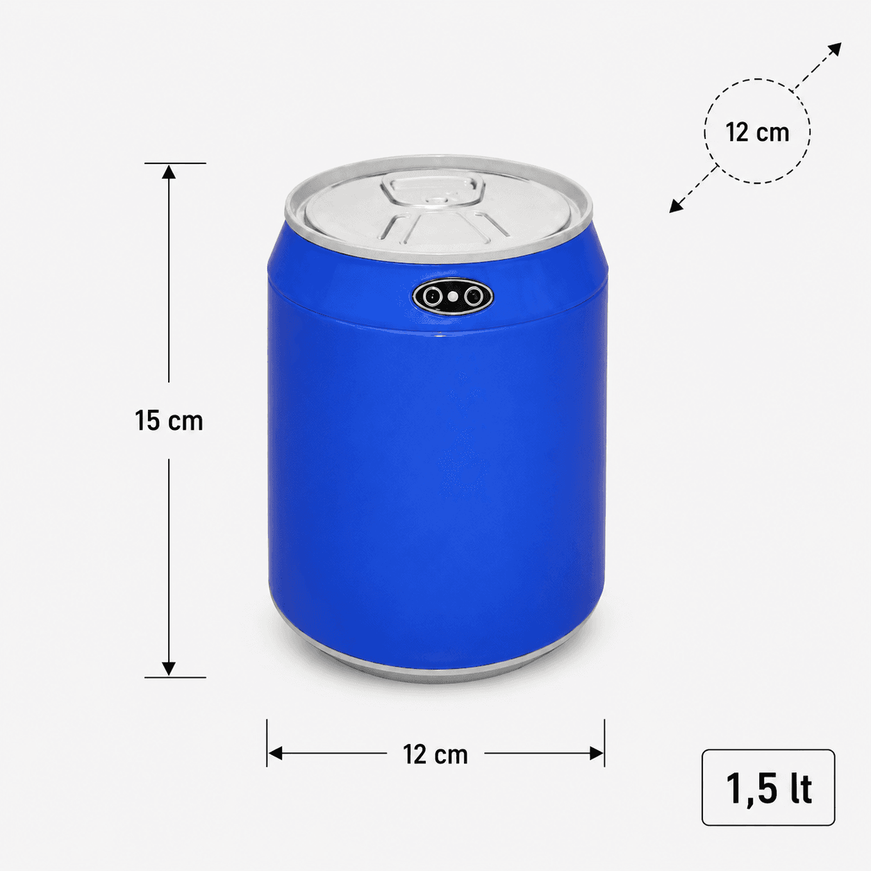 Αυτόματος Κάδος MRShome MRS4603010 με Φωτοκύτταρο 1.5lt Μπλε Φ12x15cm - 5