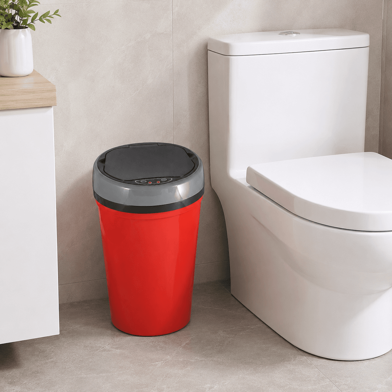 Αυτόματος Κάδος MRShome MRS4603022 με Φωτοκύτταρο 9lt Κόκκινος Φ25,1x36,1cm - 3
