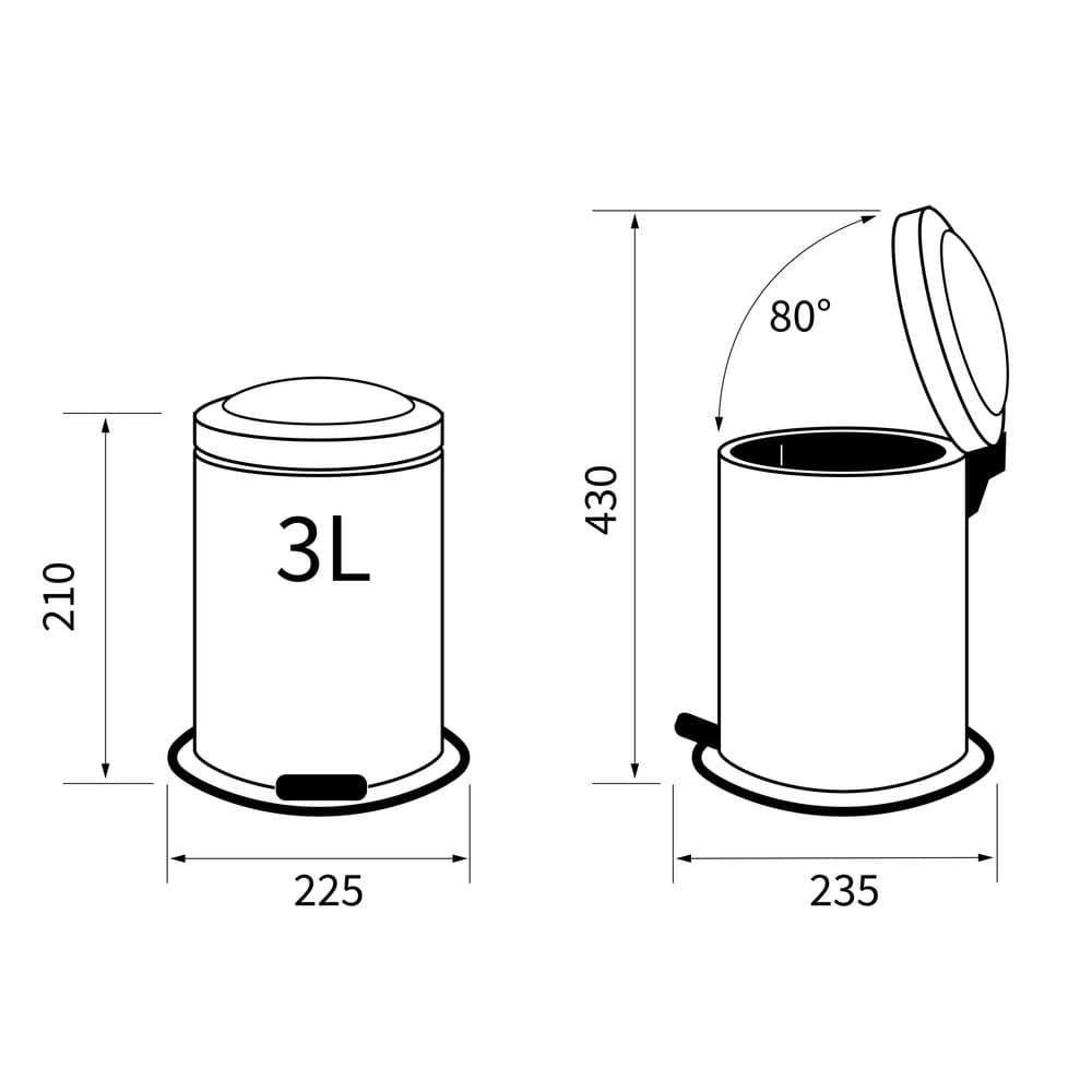 Κάδος Απορριμμάτων Sealskin Acero 361732419 Μαύρος 3lt - 6