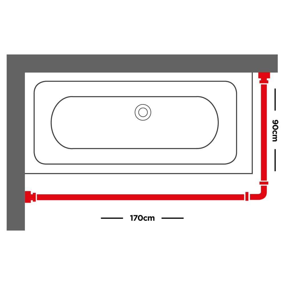 Βραχίονας Μπάνιου Γωνιακός Sealskin Easy Roll 800128 Μαύρο 170x80cm - 14