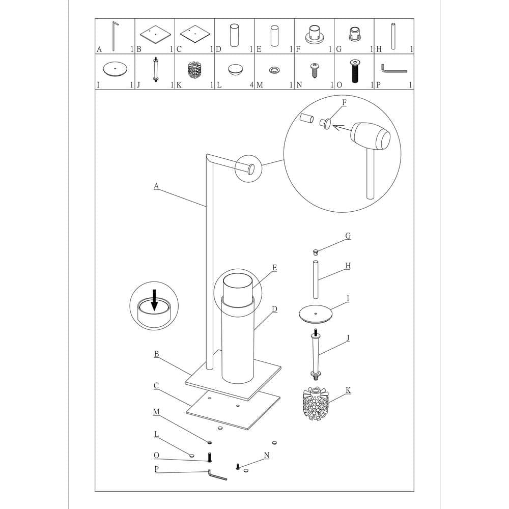 Χαρτοθήκη Επιδαπέδια & Πιγκάλ Sealskin Tube 2nd Version 800200 Μαύρο Φ20x71cm - 8
