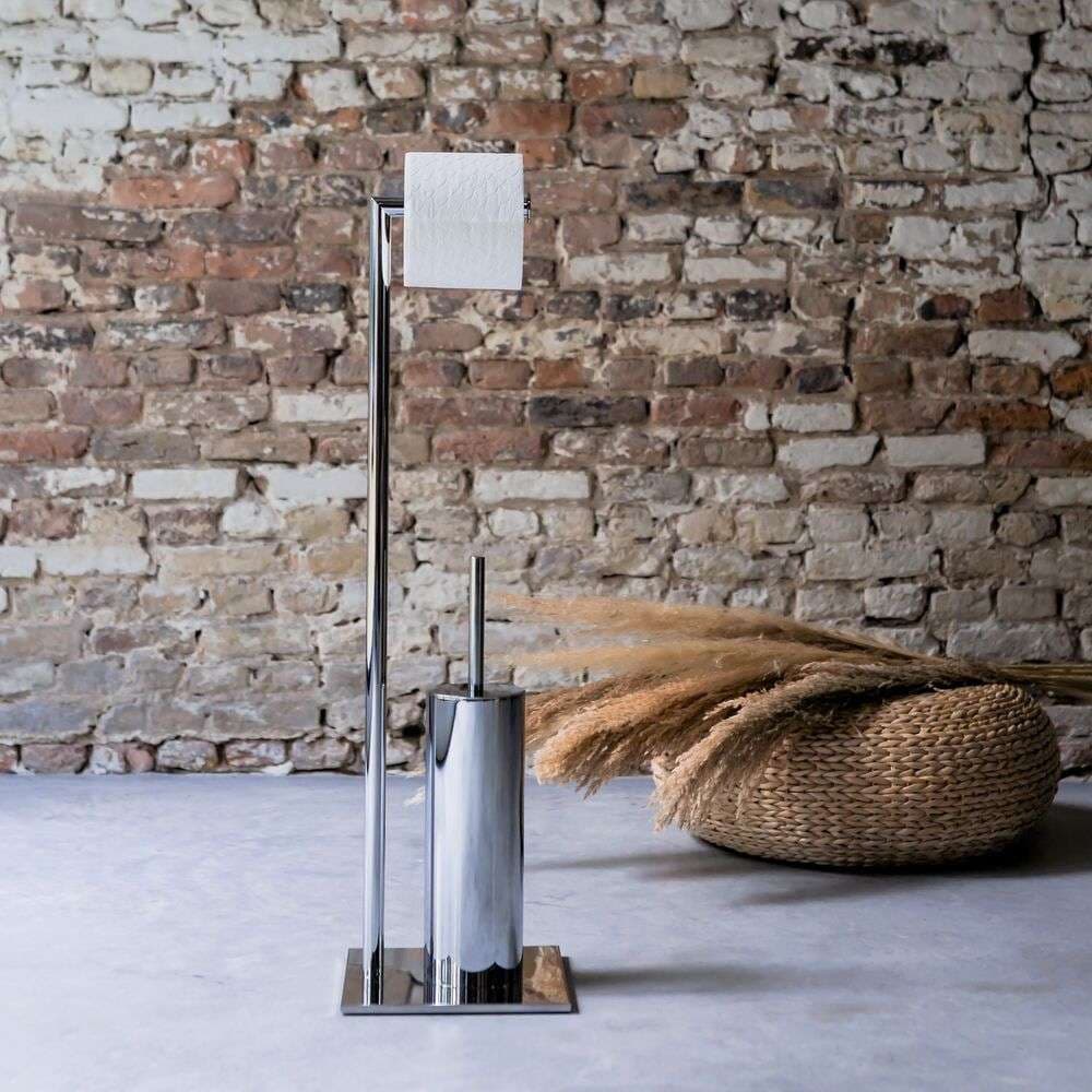 Χαρτοθήκη Επιδαπέδια & Πιγκάλ Sealskin Tube 2nd Version 800288 Χρώμιο Φ20x71cm - 3