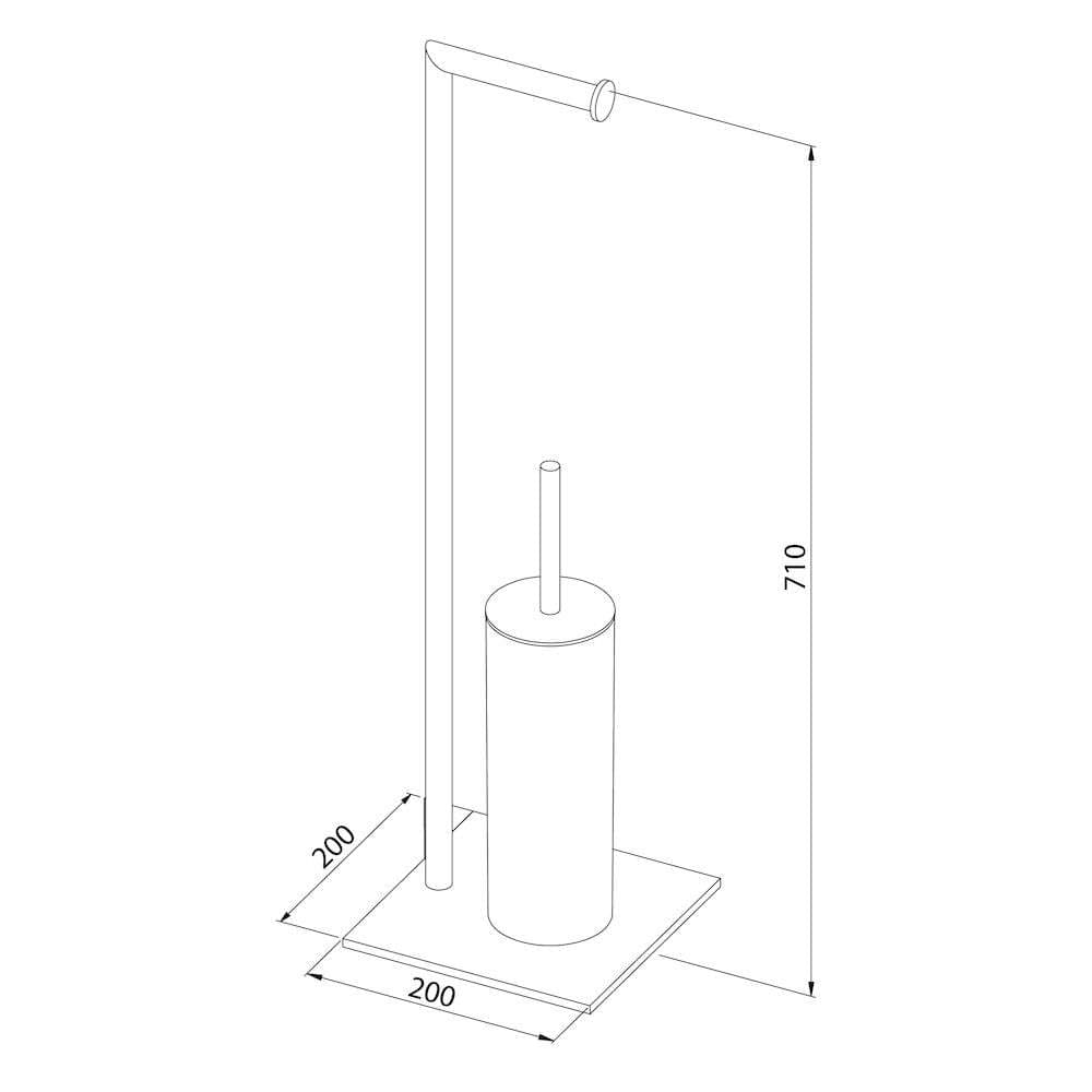 Χαρτοθήκη Επιδαπέδια & Πιγκάλ Sealskin Tube 2nd Version 800288 Χρώμιο Φ20x71cm - 5