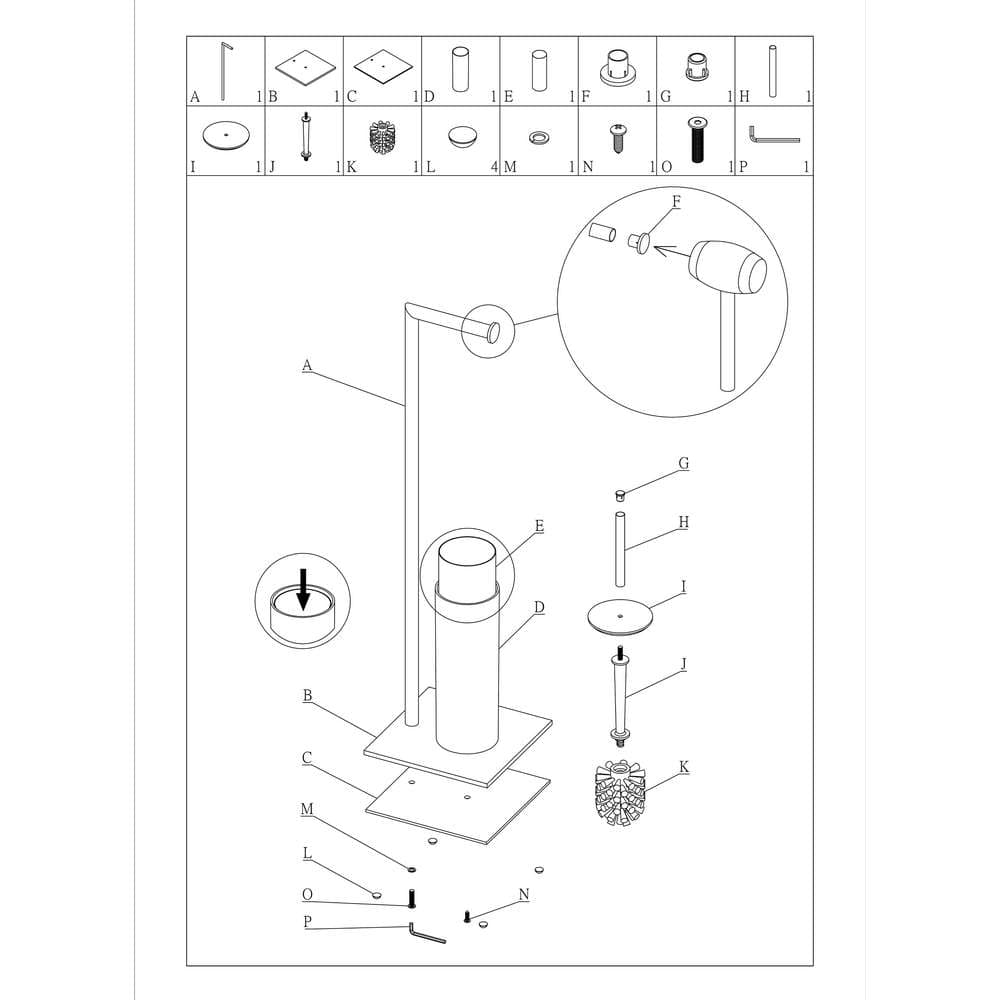 Χαρτοθήκη Επιδαπέδια & Πιγκάλ Sealskin Tube 2nd Version 800289 Λευκό Φ20x71cm - 9