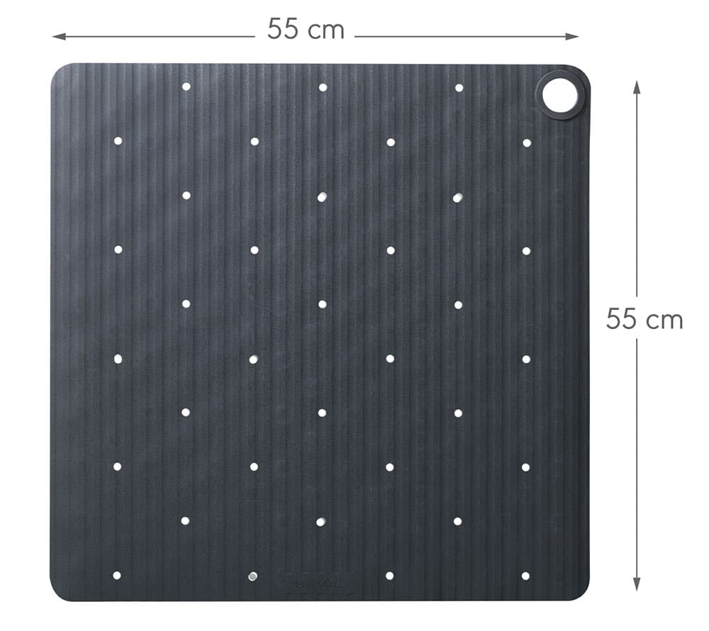 Αντιολισθητικό Πατάκι Μπάνιου Sealskin Ribb Hook 800621 Ανθρακί with Μαύρο 55x55cm - 9