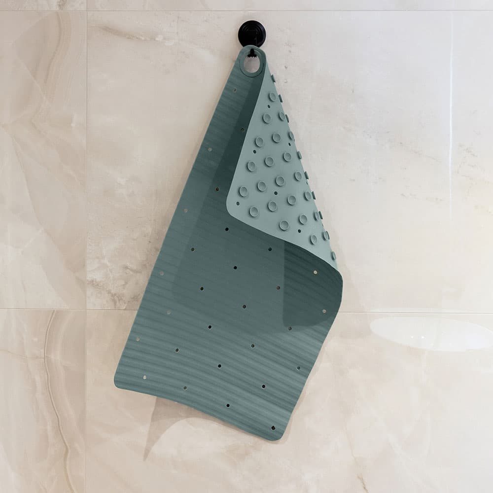 Αντιολισθητικό Πατάκι Μπάνιου Sealskin Ribb Hook 800625 Πράσινο with Μαύρο 40x70cm - 6