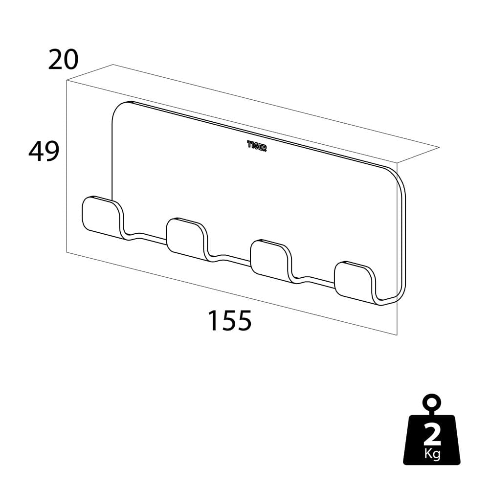 Άγκιστρο Τετραπλό Tiger Colar 1314730346 Inox γυαλιστερό 15,5x2x4,9cm - 9