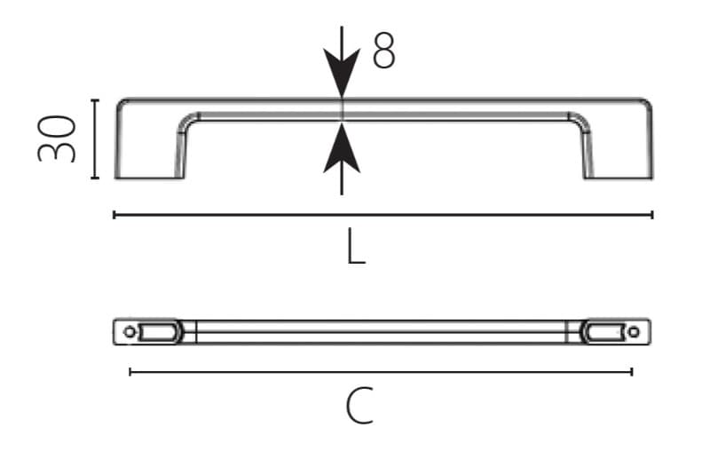 Λαβή Επίπλων Zogometal 93 192mm Ματ Όρο - 2