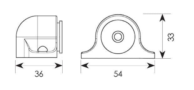 Μαγνητικό Στοπ Πόρτας Zogometal 954 5,4x3,3x3,6cm Ματ Νίκελ - 2