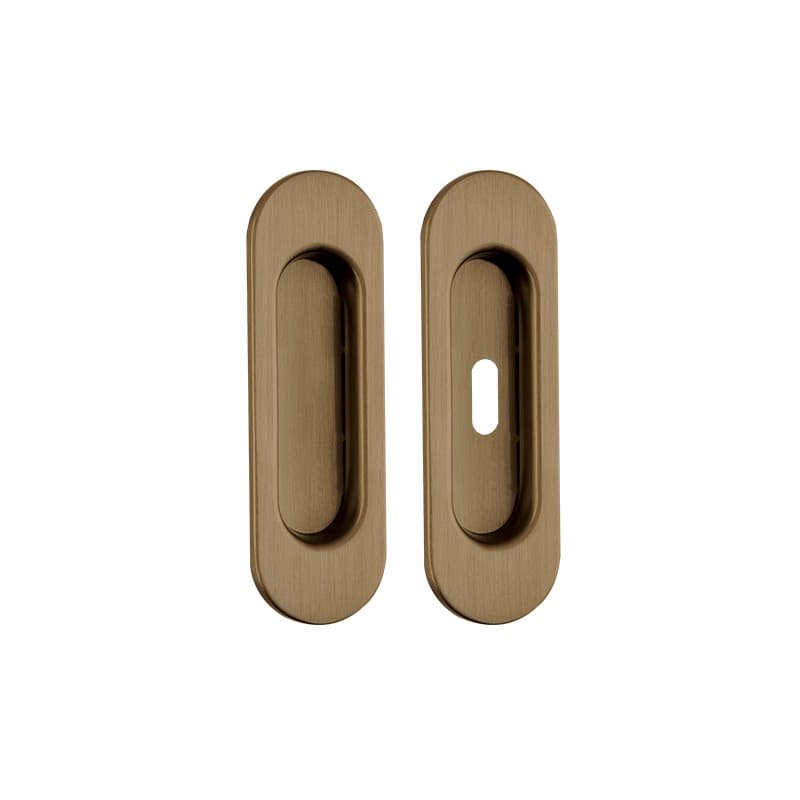 Χούφτα Συρόμενης Πόρτας Zogometal 303 Μπρονζέ 12,5x3,9cm | με Οπή και Χωρίς