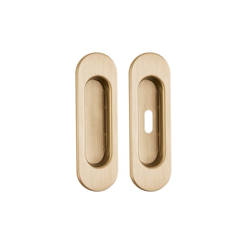 Χούφτα Συρόμενης Πόρτας Zogometal 303 Ματ Όρο 12,5x3,9cm | με Οπή και Χωρίς