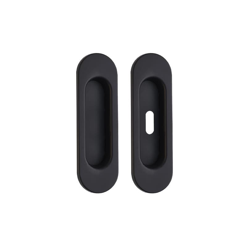 Χούφτα Συρόμενης Πόρτας Zogometal 303 Ματ Μαύρο 12,5x3,9cm | με Οπή και Χωρίς