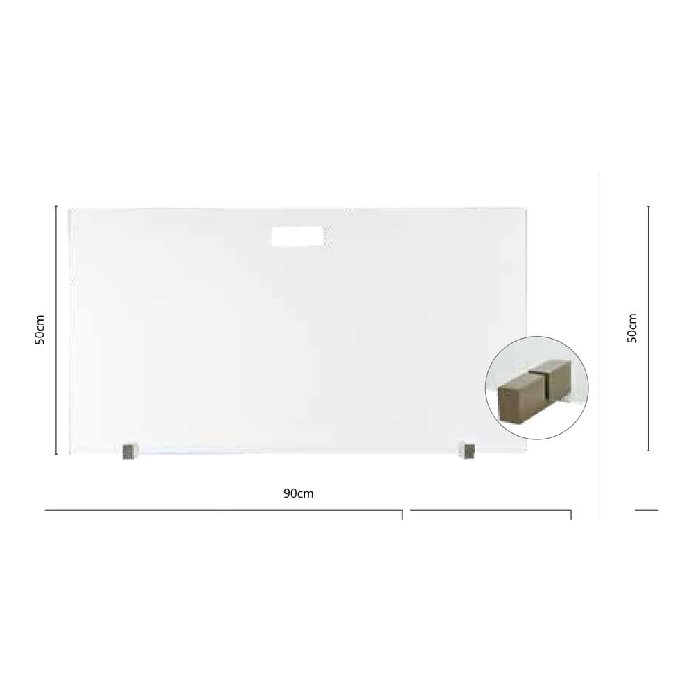 Σήτα Τζακιού Γυάλινη Zogometal 585 90x50cm - 2