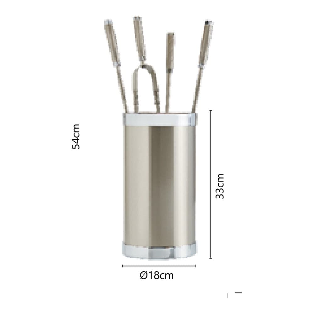 Σετ Εργαλείων Τζακιού σε Κουβά Zogometal K10-1195 Φ18x54cm - 2