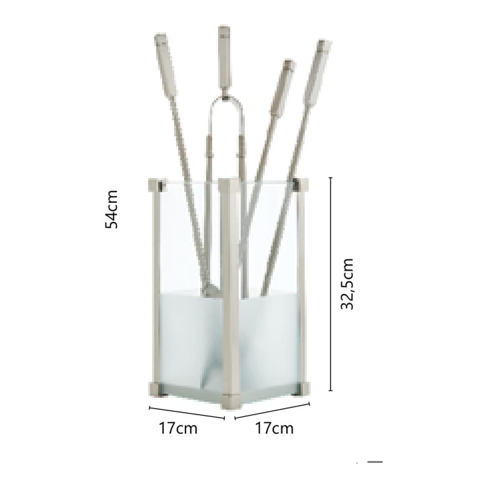 Σετ Εργαλείων Τζακιού σε Κουβά Zogometal K20-1215 17x17x54cm - 2