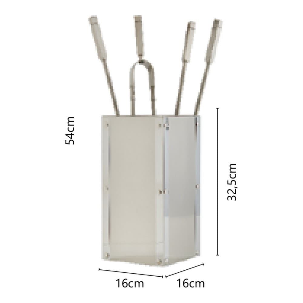Σετ Εργαλείων Τζακιού σε Κουβά Zogometal K26-1215 16x16x54cm - 2