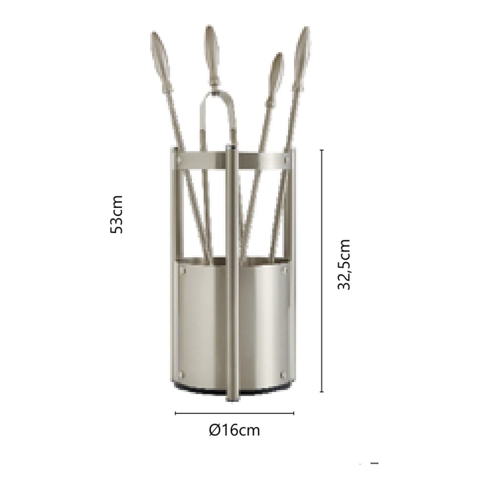 Σετ Εργαλείων Τζακιού σε Κουβά Zogometal K27-1190 Φ16x53cm - 2