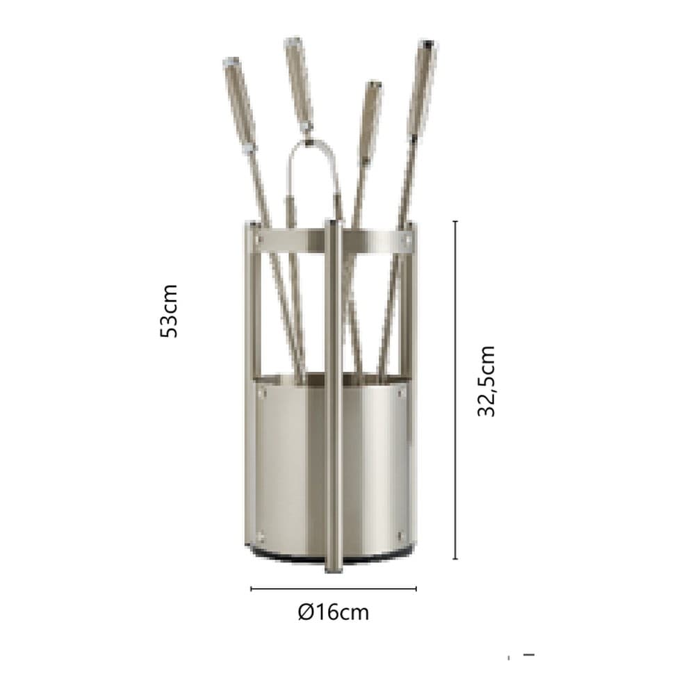 Σετ Εργαλείων Τζακιού σε Κουβά Zogometal K27-1195 Φ16x53cm - 2