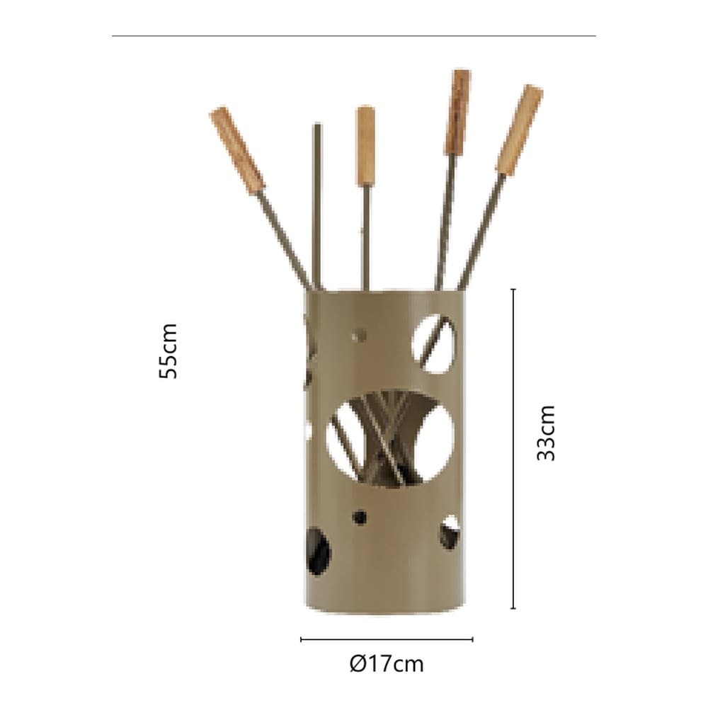Σετ Εργαλείων Τζακιού σε Κουβά Zogometal K30-1240 Φ17x55cm - 2