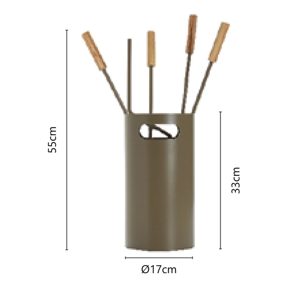 Σετ Εργαλείων Τζακιού σε Κουβά Zogometal K32-1240 Φ17x55cm - 2