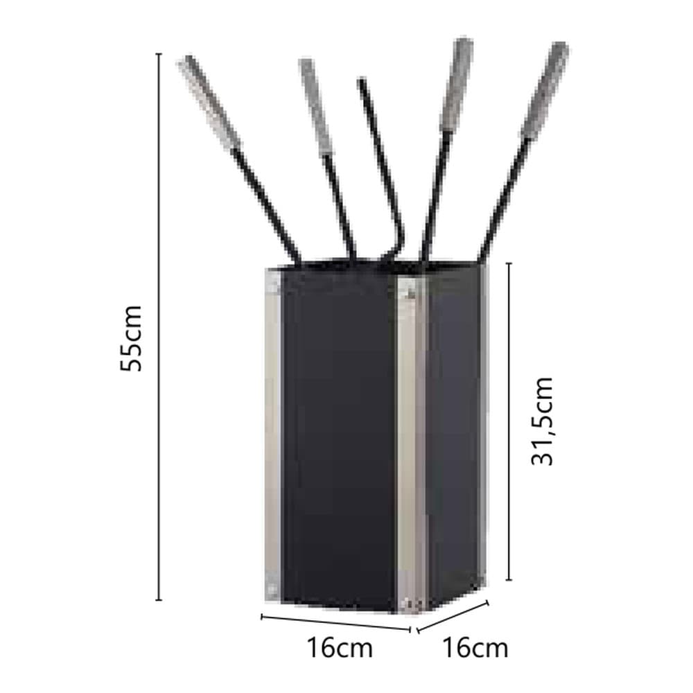 Σετ Εργαλείων Τζακιού σε Κουβά Zogometal K33-1235 16x16x55cm - 2