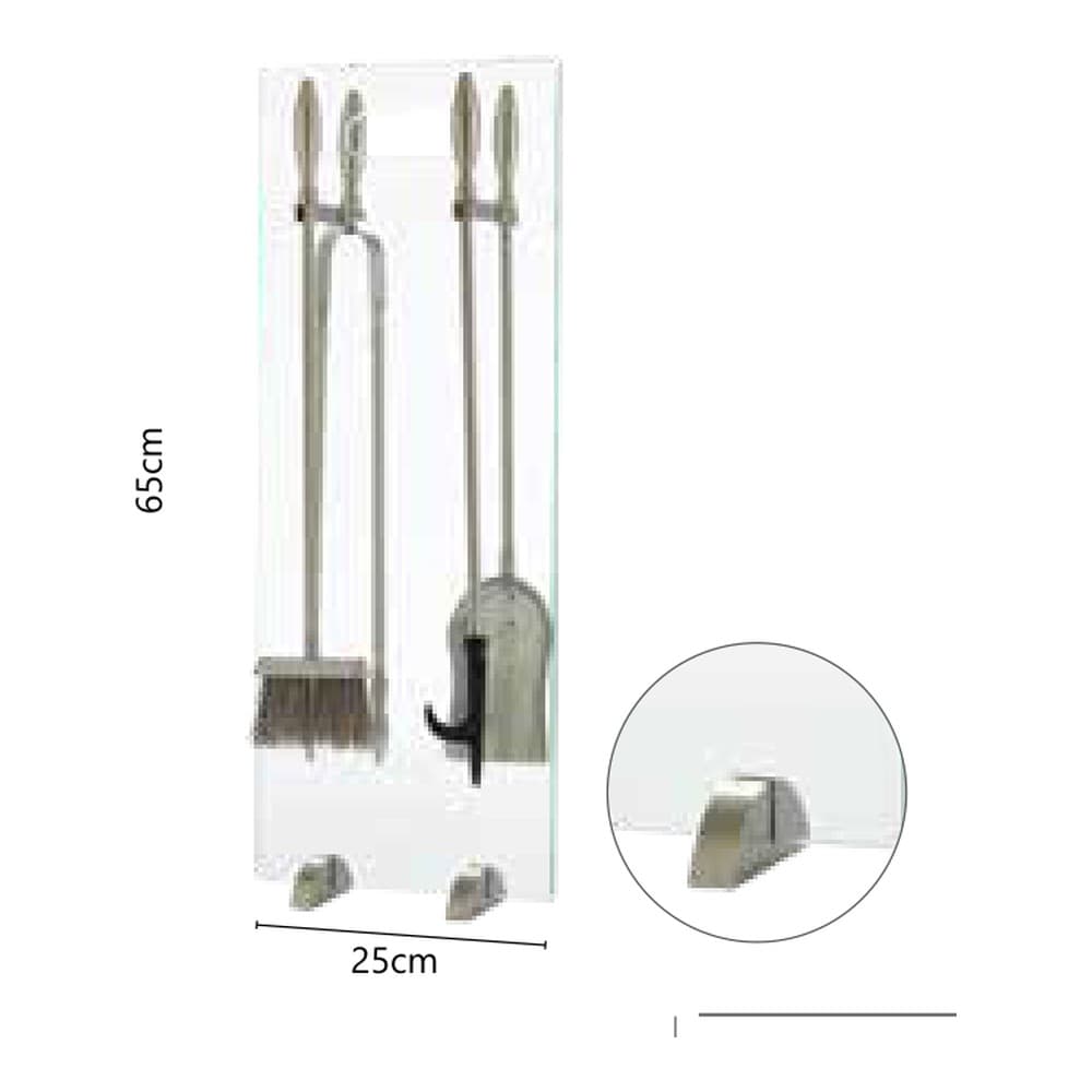 Κρεμανταλάς Τζακιού Γυάλινος Zogometal T04-1190 25x65cm - 2