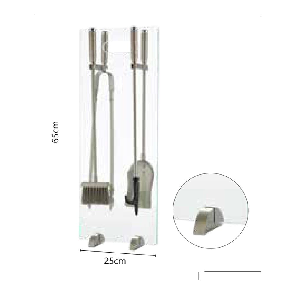 Κρεμανταλάς Τζακιού Γυάλινος Zogometal T04-1195 25x65cm - 2