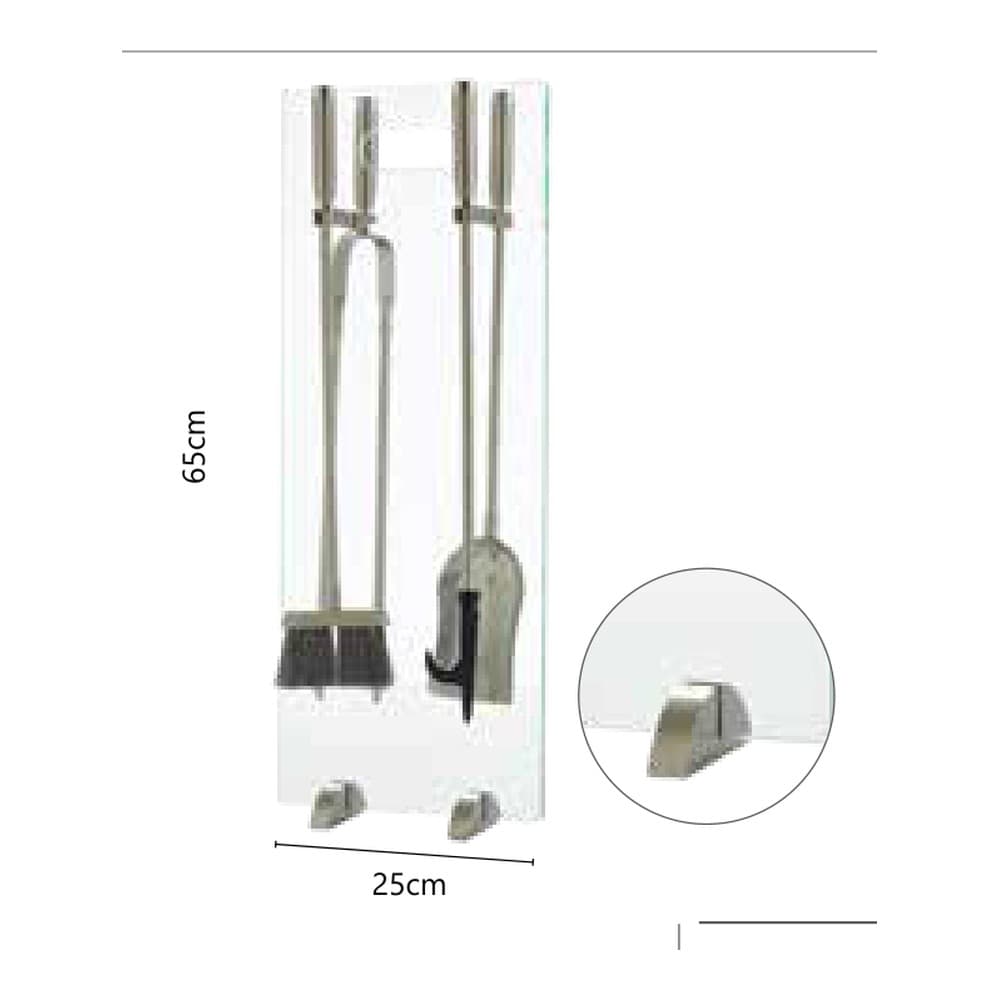 Κρεμανταλάς Τζακιού Γυάλινος Zogometal T04-1200 25x65cm - 2