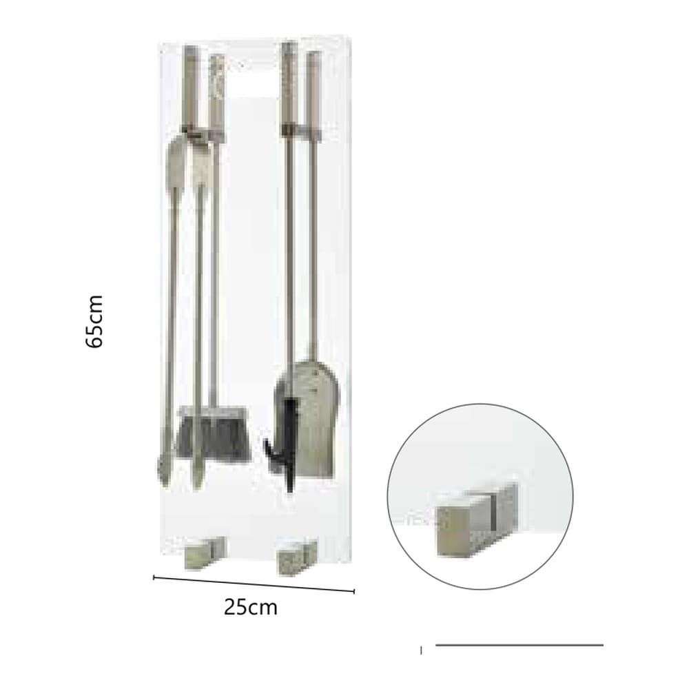 Κρεμανταλάς Τζακιού Γυάλινος Zogometal T06-1215 25x65cm - 2