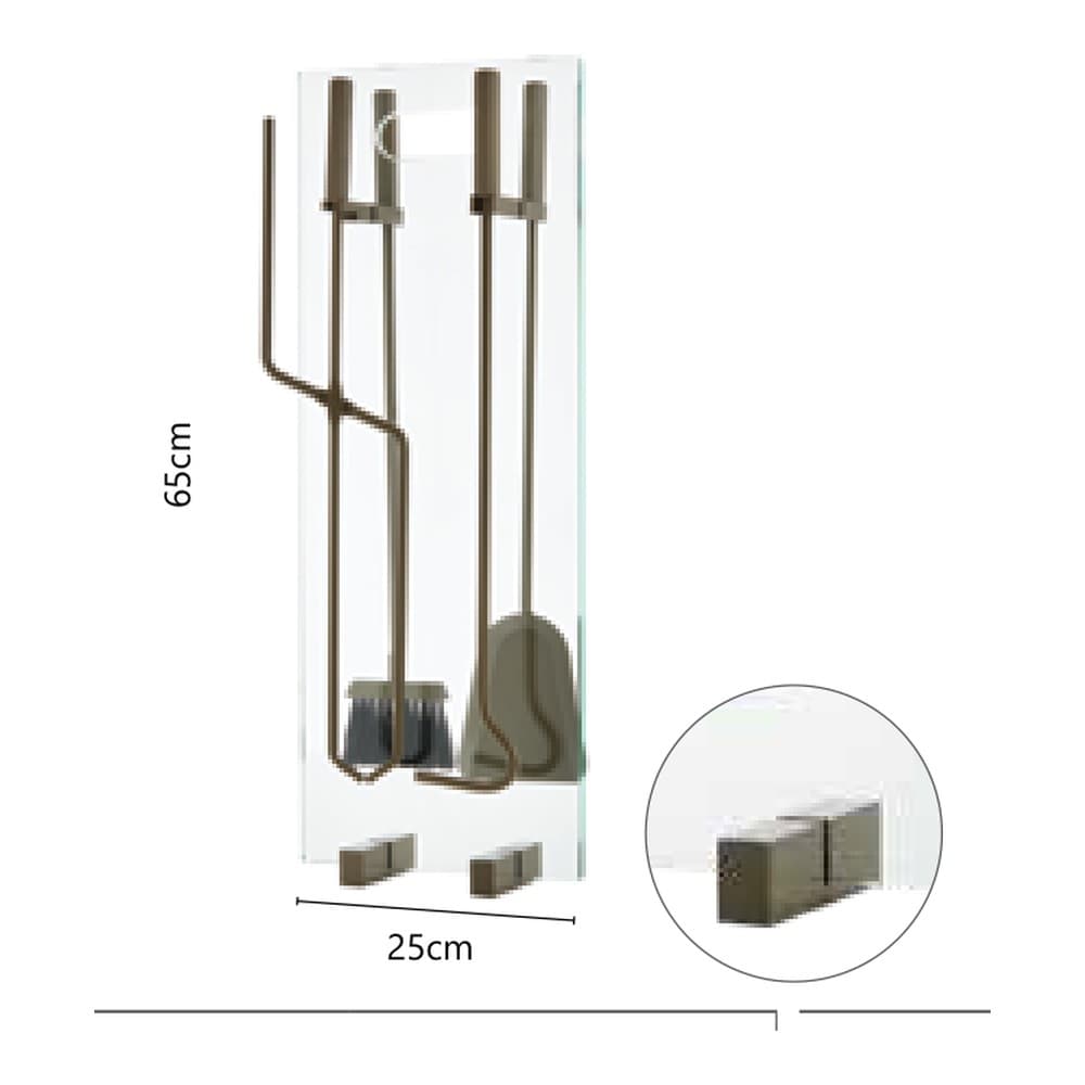 Κρεμανταλάς Τζακιού Γυάλινος Zogometal T06-1235 25x65cm - 2