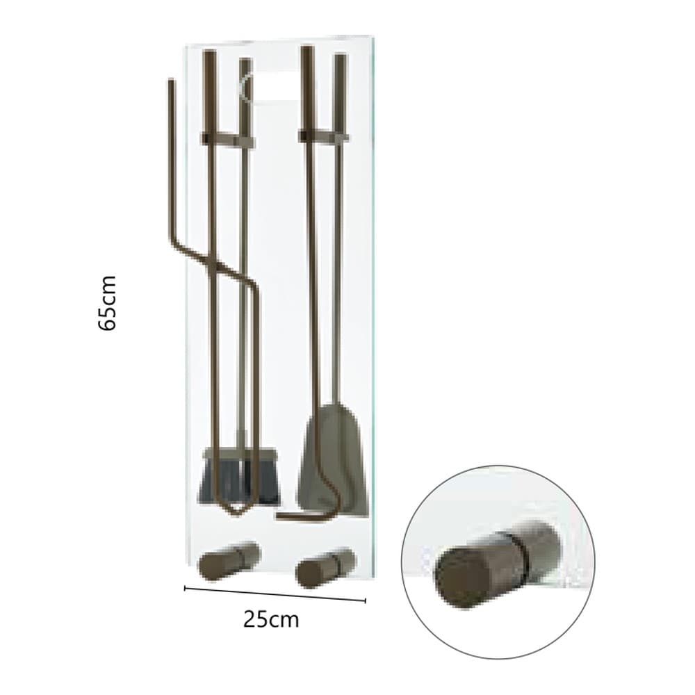 Κρεμανταλάς Τζακιού Γυάλινος Zogometal T07-1230 25x65cm - 2