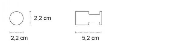 Άγκιστρο μονό Karag Uno 121199 Ινοξ Σατινέ Φ2,2x5,2cm - 2