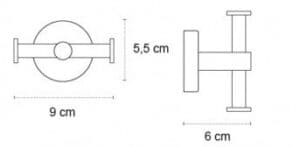 Άγκιστρο διπλό Karag Uno 1222 Χρώμιο 9x5,5x6cm - 2
