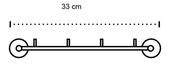Άγκιστρο 4 θέσεων Karag Moderno 2204 Χρώμιο 33cm - 2