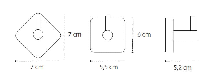 Άγκιστρο μονό Karag Quattro 420955 Ματ Μαύρο 5,2x5,5x7cm - 2