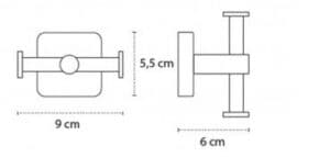 Άγκιστρο διπλό Karag Quattro 4222 Χρώμιο 9x5,5x6cm - 2