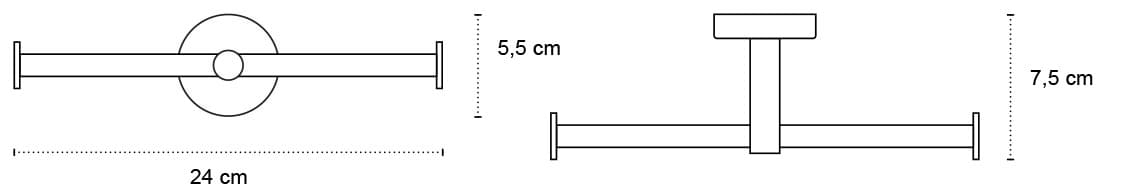 Χαρτοθήκη διπλή Karag Uno 142266 Ματ Λευκό 24x7,5x5,5cm - 2