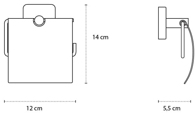 Χαρτοθήκη με καπάκι Karag Quattro 440355 Ματ Μαύρο 12x14x5,5cm - 2