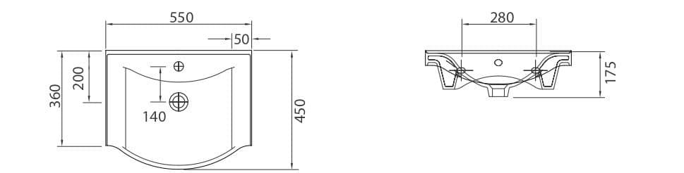 Νιπτήρας κρεμαστός Karag Basic Λευκό - 5
