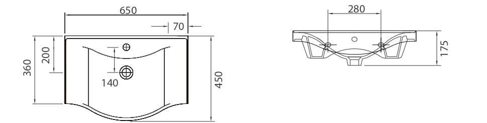 Νιπτήρας κρεμαστός Karag Basic Λευκό - 4