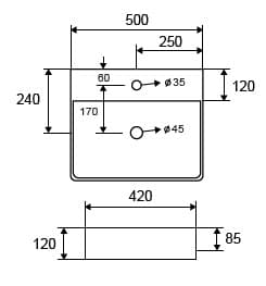 Νιπτήρας επιτραπέζιος Karag LT 2173-SMB Ματ Μαύρο 50x42 - 4