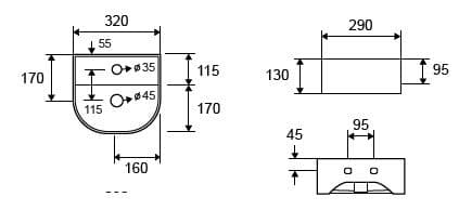 Νιπτήρας κρεμαστός Karag LT 5062 Λευκό 32x29 - 2