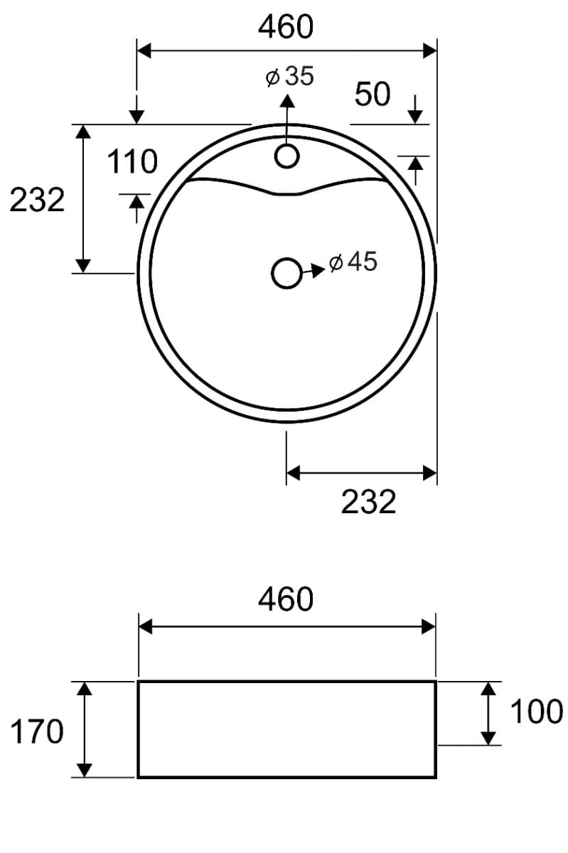 Νιπτήρας επιτραπέζιος Karag LT 3018 Λευκό 46,5x46,5 - 3