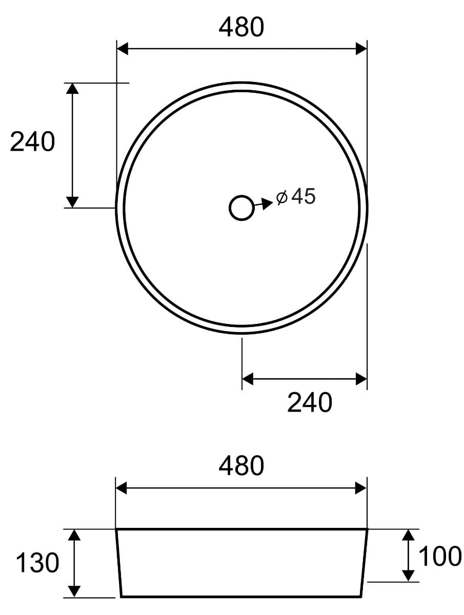 Νιπτήρας επιτραπέζιος Karag LT 3206 Λευκό 48x48 - 3