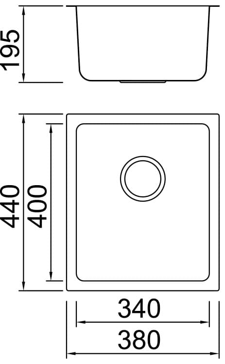 Νεροχύτης κουζίνας ανοξείδωτος Karag BL 792 Inox Σατινέ 38×44 (υποκαθήμενος) - 3